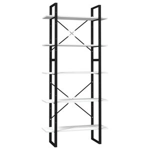 vidaXL 5-Tier Book Cabinet White 80x30x175 cm Solid Wood Pine