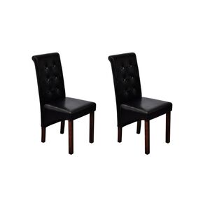 vidaXL Dining Chair | Set of 2 | Black | Polyurethane | Standard | Ergonomic