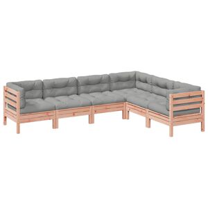 vidaXL 6 Piece Garden Sofa Set with Cushions Solid Wood Douglas Fir
