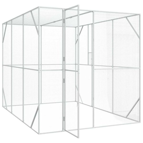 vidaXL Bird Cage Anthracite 210 x 304 x 213 cm Galvanised Steel