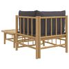 vidaXL 2 Piece Garden Lounge Set with Dark Grey Cushions Bamboo