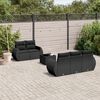 vidaXL 6 Piece Garden Sofa Set with Cushions Black Poly Rattan