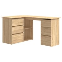 vidaXL Corner Desk Sonoma Oak 145x100x76 cm Engineered Wood