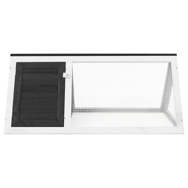 vidaXL Animal Rabbit Cage Grey Wood