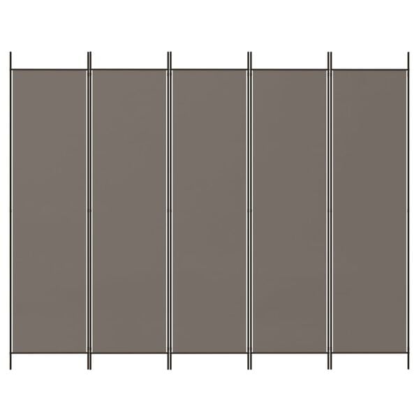 vidaXL 5-Panel Room Divider Anthracite 250x220 cm Fabric