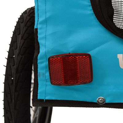 vidaXL Pet Bike Trailer Blue and Black Oxford Fabric&Iron