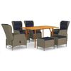 vidaXL 7 Piece Garden Dining Set Brown