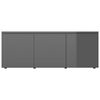 vidaXL TV Cabinet High Gloss Grey 80x34x30 cm Engineered Wood