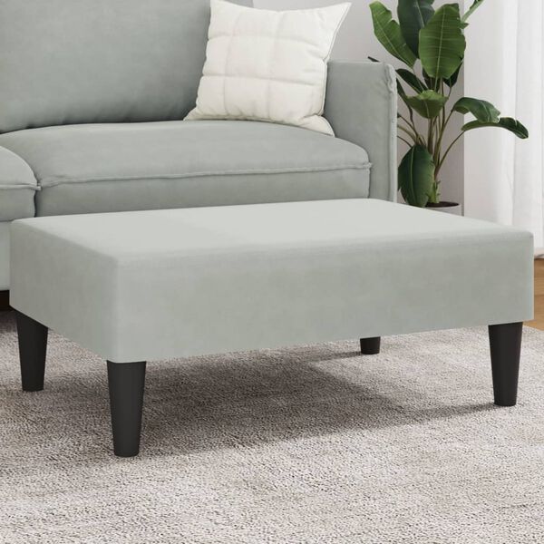 vidaXL Footstool Light Grey 77x55x31 cm Velvet