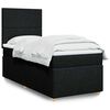 vidaXL Box Spring Bed with Mattress Black King Single Fabric