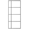vidaXL Sliding Door Frosted ESG Glass and Aluminium 90x205 cm Black