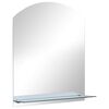 vidaXL Wall Mirror with Shelf 30x50 cm Tempered Glass