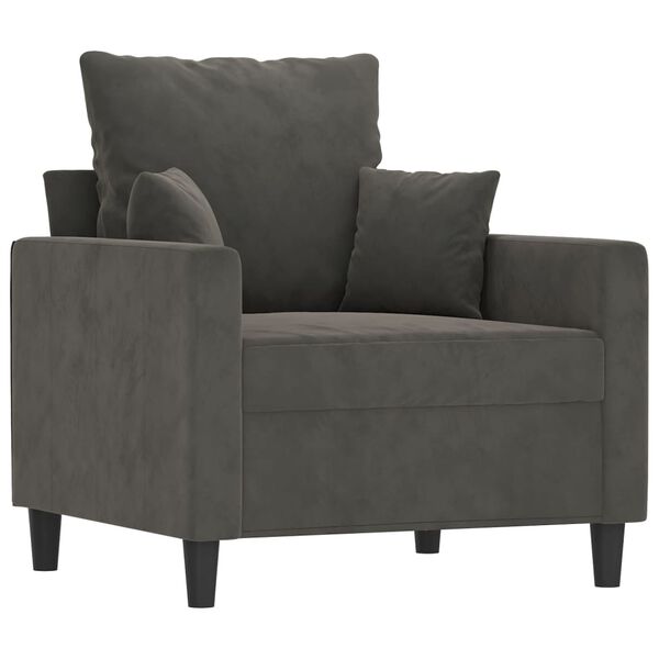 vidaXL Sofa Chair Dark Grey 60 cm Velvet