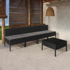 vidaXL 5 Piece Garden Lounge Set with Cushions Poly Rattan Black