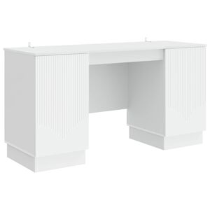 vidaXL Desk with Shelf White 142.5 x 50 x 75 cm Engineered Wood