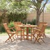 vidaXL 5 Piece Folding Outdoor Dining Set Solid Wood Teak