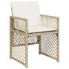 vidaXL Garden Chairs with Cushions 4 pcs Beige Poly Rattan