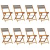 vidaXL Folding Chairs 8 pcs Grey Solid Wood Acacia
