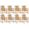 vidaXL Garden Chairs with Cushions 8 pcs Solid Acacia Wood