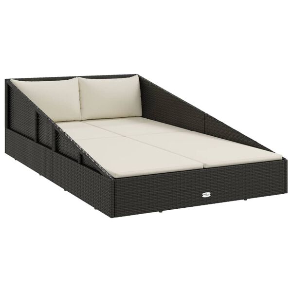 vidaXL Garden Bed Black 110x200 cm Poly Rattan