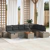 vidaXL Garden Sofa Set with Cushion 9 pcs Grey Poly rattan