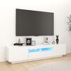 vidaXL TV Cabinet with LED Lights High Gloss White 180x35x40 cm