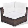 vidaXL 10 Piece Garden Lounge Set with Cushions Poly Rattan Brown