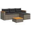 vidaXL 3 Piece Garden Sofa Set with Cushions Grey Poly Rattan
