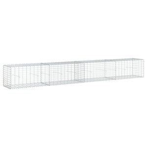 vidaXL Gabion Basket with Cover 400x50x50 cm Galvanised Iron