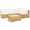 vidaXL 5 Piece Garden Lounge Set with Cushions Solid Teak Wood