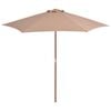 vidaXL Garden Parasol with Wooden Pole 270 cm Taupe