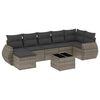 vidaXL 8 Piece Garden Sofa Set with Cushions Grey Poly Rattan