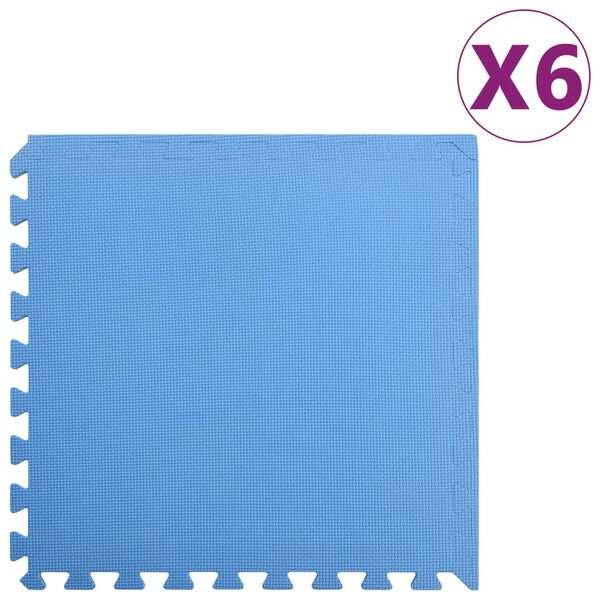 vidaXL Floor Mats 6 pcs 2.16 ㎡ EVA Foam Blue