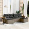 vidaXL 6 Piece Garden Sofa Set with Cushions Grey Poly Rattan