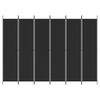 vidaXL 6-Panel Room Divider Black 300x220 cm Fabric
