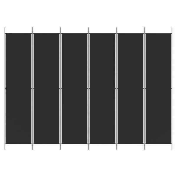 vidaXL 6-Panel Room Divider Black 300x220 cm Fabric
