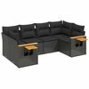 vidaXL 6 Piece Garden Sofa Set with Cushions Black Poly Rattan