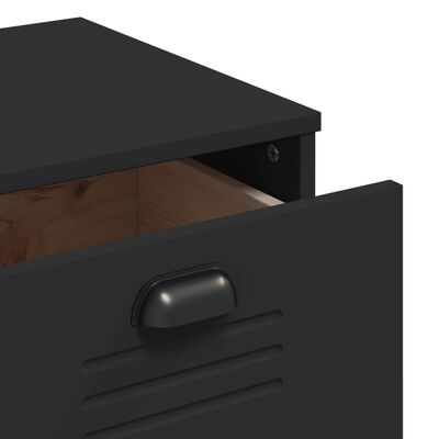 vidaXL Drawer Cabinet VIKEN Black Solid Wood Pine