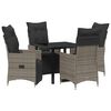 vidaXL Garden Dining Set 5 pcs Grey Poly Rattan