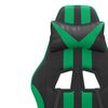 vidaXL Swivel Gaming Chair with Footrest Black&Green Faux Leather
