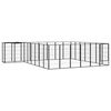 vidaXL Dog Playpen | Black | Powder-coated steel, Polyethylene | Large