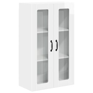 vidaXL Wall Glass Cabinet LUCCA High Gloss White 60 x 31 x 100 cm