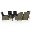 vidaXL 7 Piece Garden Dining Set Brown
