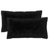 vidaXL Cushion with Pillow HEERLEN 2 pcs Black PV Fleece