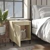 vidaXL Bed Cabinets with Metal Legs Sonoma Oak 40x30x50 cm