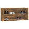 vidaXL Shoe Rack Smoked Oak 100x35x45 cm Engineered Wood