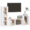 vidaXL 4 Piece TV Cabinet Set White Engineered Wood