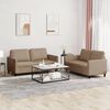 vidaXL 2 Piece Sofa Set with Cushions Cappuccino Faux Leather