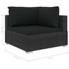 vidaXL 12 Piece Garden Lounge Set with Cushions Poly Rattan Black