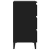 vidaXL Bed Cabinet with Metal Legs 2 pcs Black 40x35x69 cm